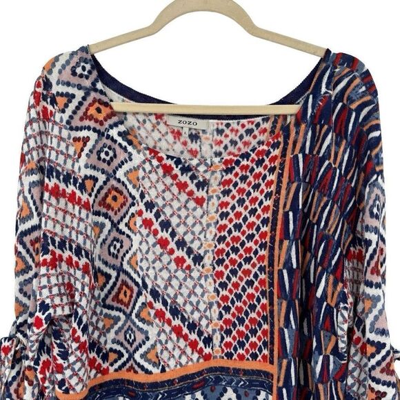 ZoZo 3/4 length Tie-Sleeve Sweater Multi Colored Large - Picture 3 of 8